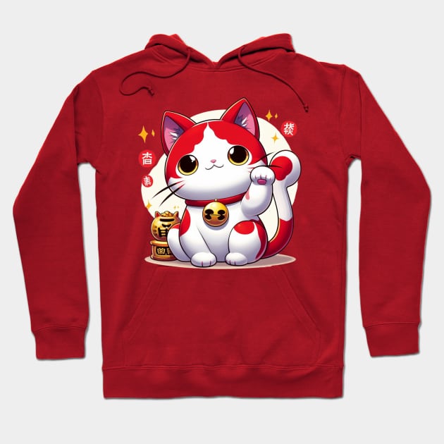 Jibanyan Maneki Neko Hoodie by Tiger Mountain Design Co.